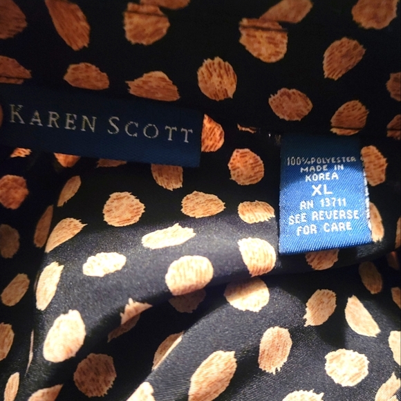 Karen Scott Polka Dot Button Up Blouse Size XL - Picture 4 of 4